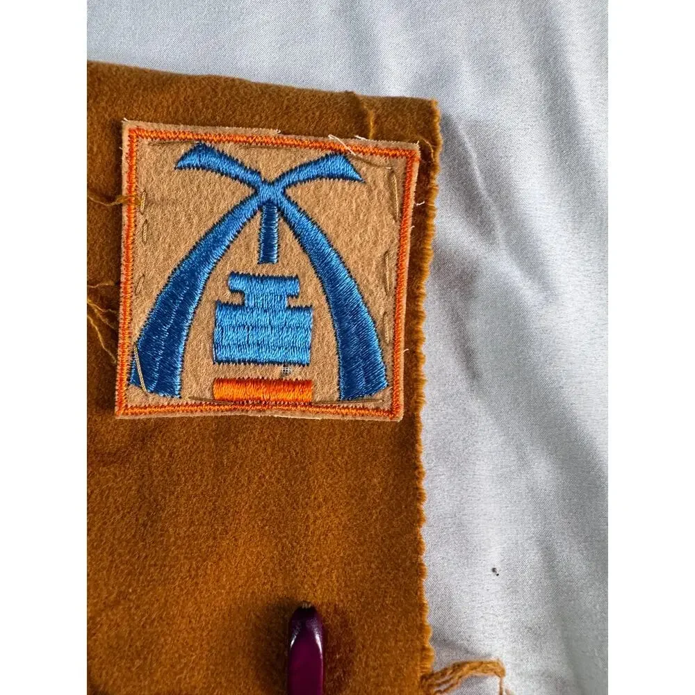 Vintage Handmade Fringed Beaded Vest Folk Art Camp Costume Embroidered Patches